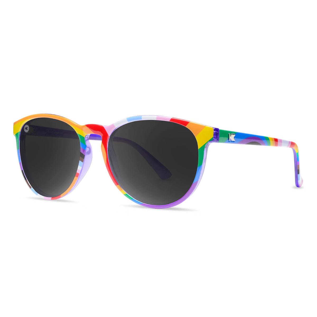 Sunglasses with Loud and Proud Frames and Polarized Black Smoke Lenses, Threequarter