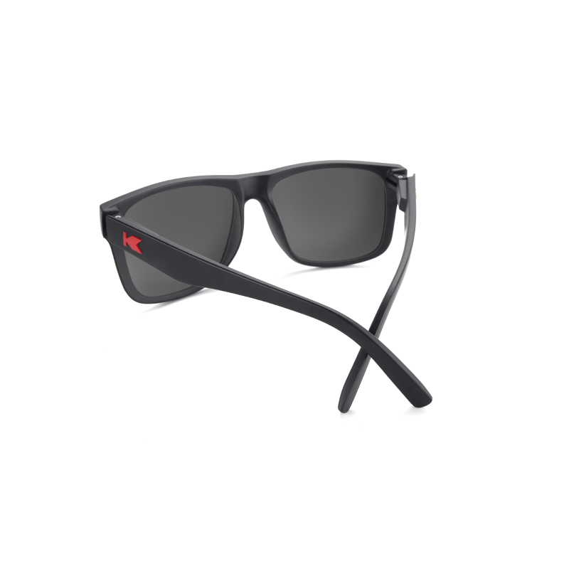 Sunglasses with Matte Black Frames and Polarized Red Sunset Lenses, Back