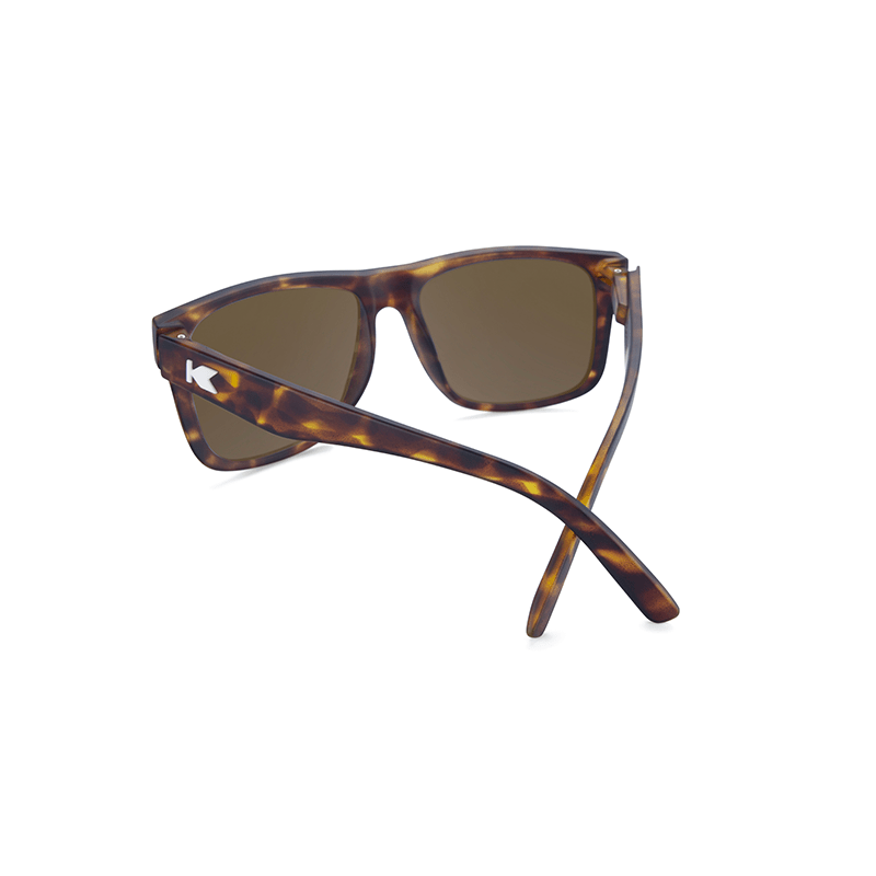 Sunglasses with Matte Tortoise Shell Frame and Polarized Amber Lenses, Back