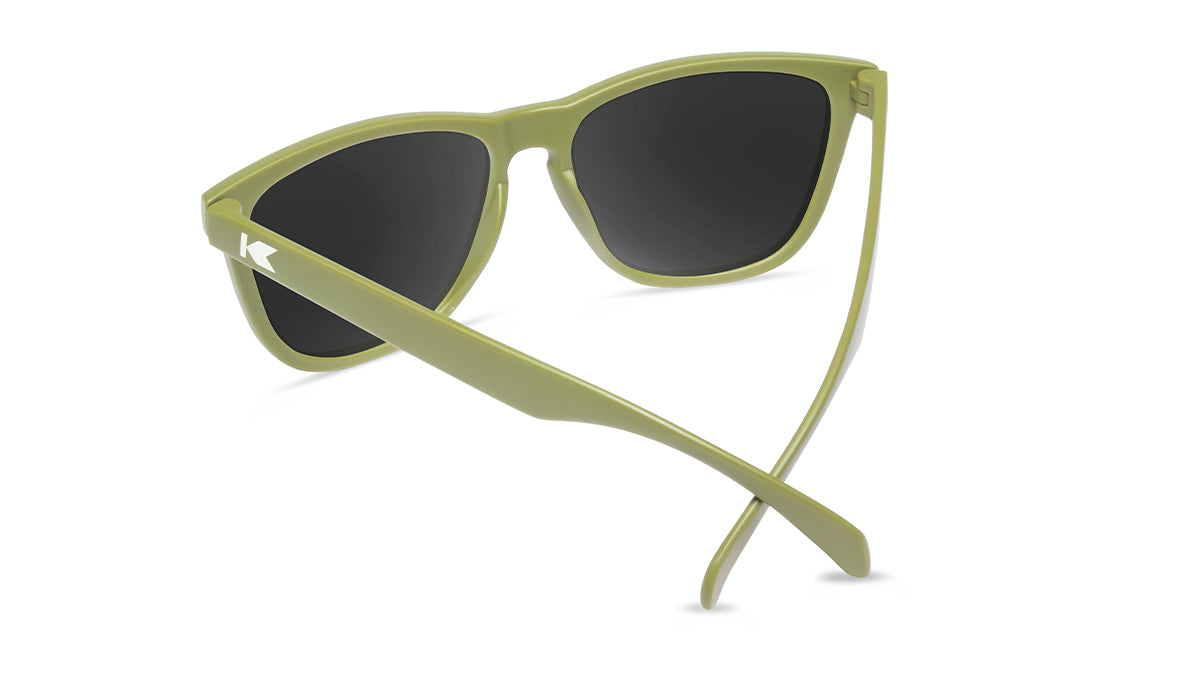 Sunglasses with Olive Frames and Polarized Rose Gold Lenses, Back