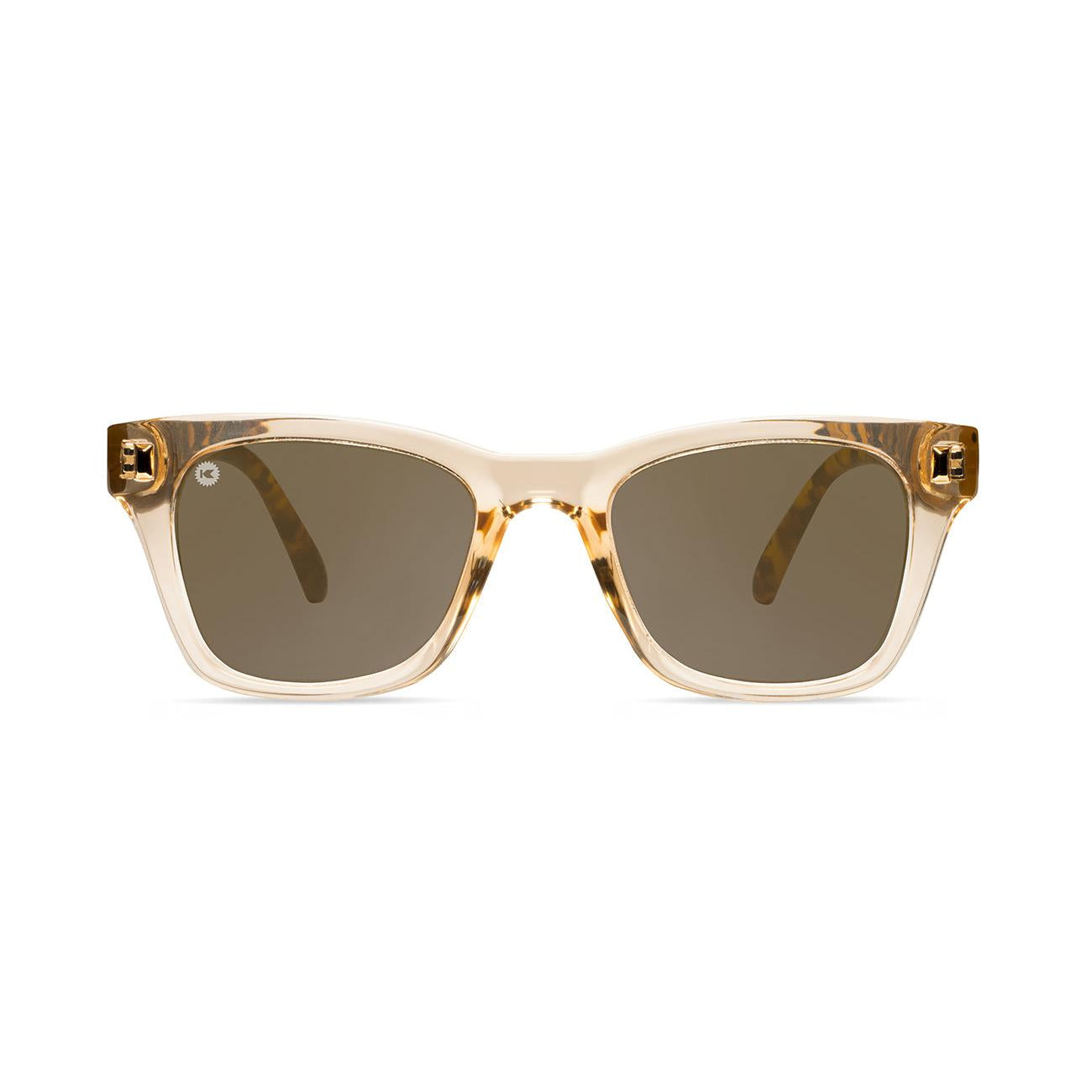 Sunglasses with Tortoise Shell Arms and Orange Fronts With Polarized Amber Lenses, Front
