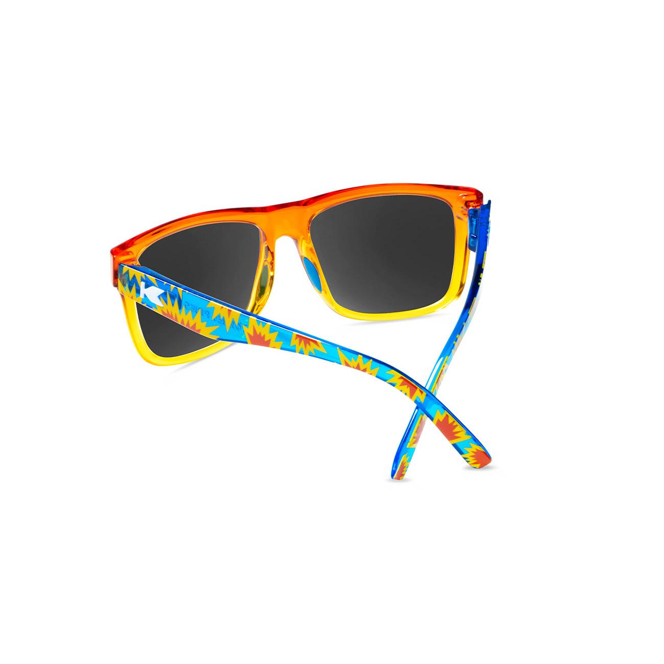 Sunglasses with Orange Fade Frames and Polarized Smoke Lenses, Back