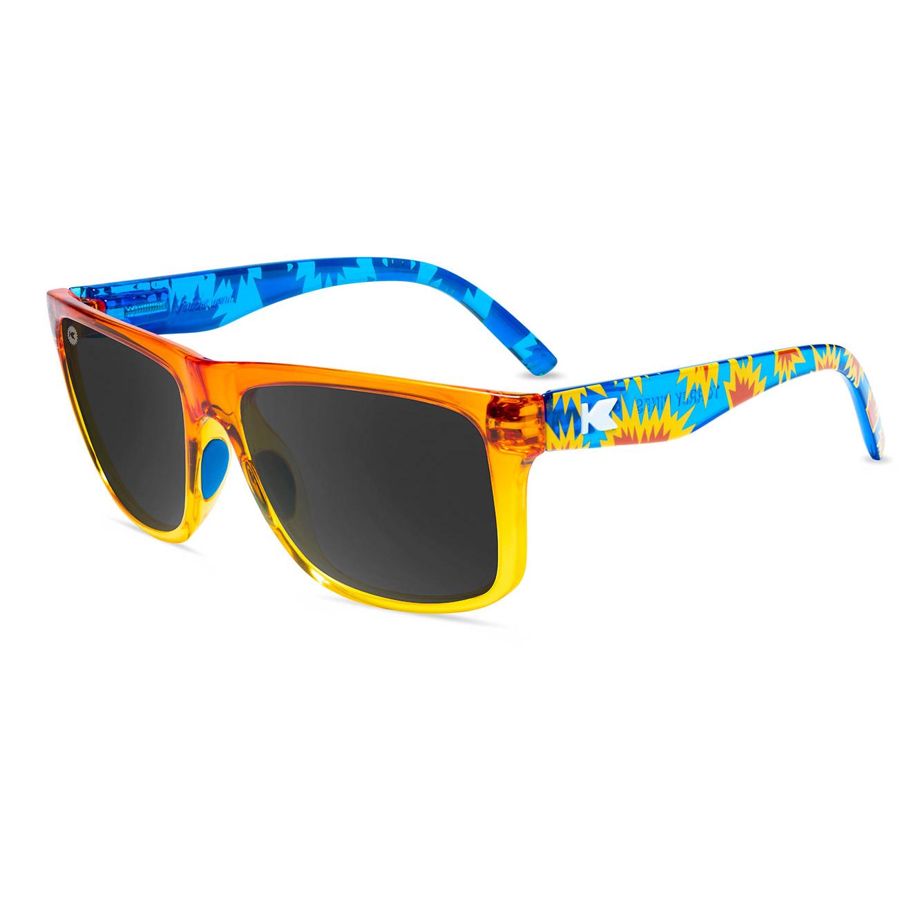 Sunglasses with Orange Fade Frames and Polarized Smoke Lenses, Flyover