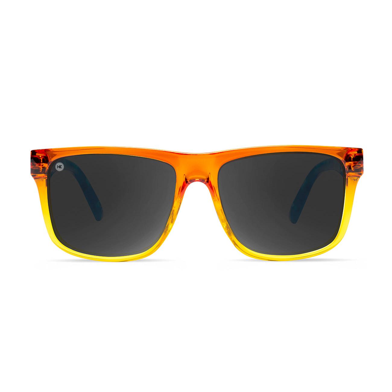 Sunglasses with Orange Fade Frames and Polarized Smoke Lenses, Front