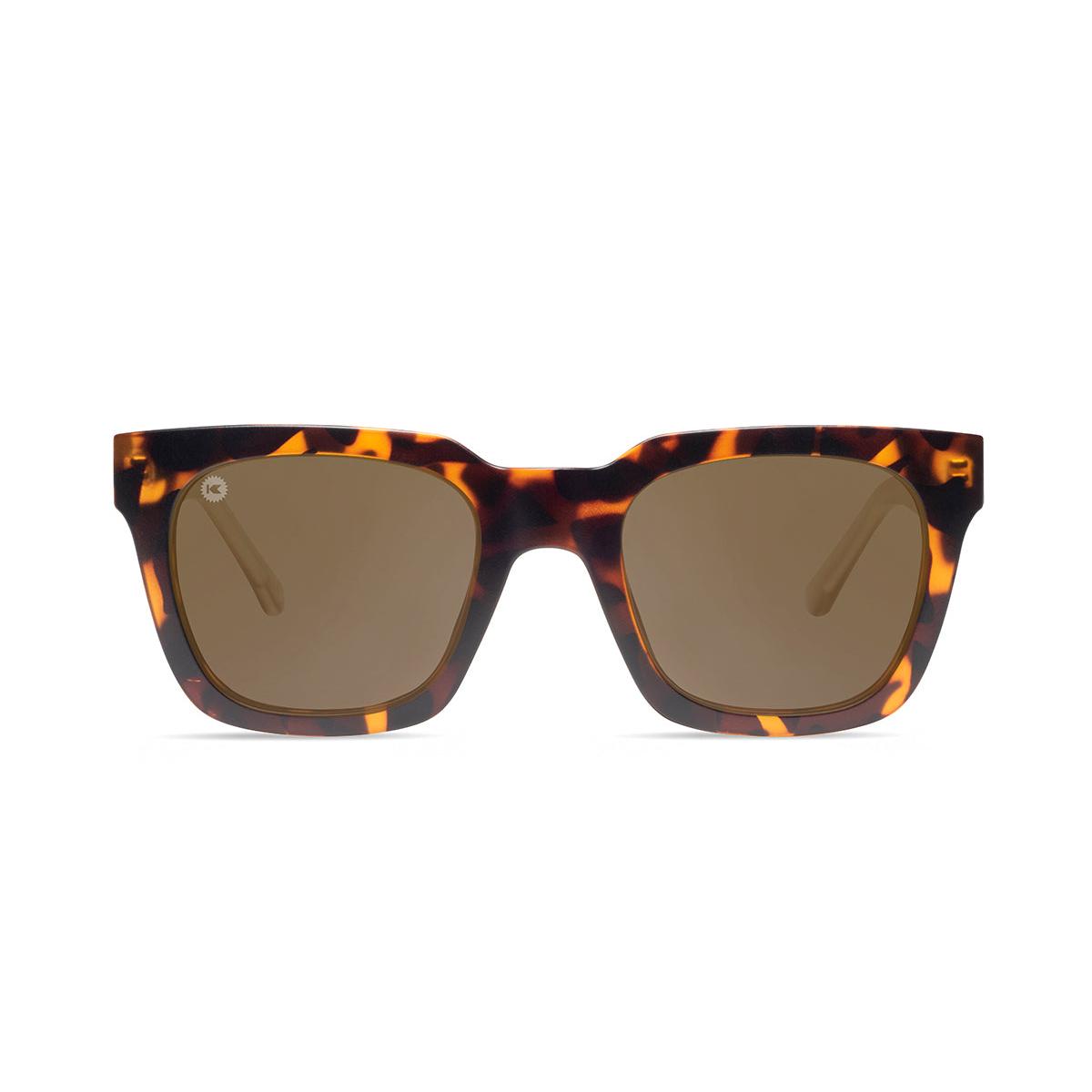 Sunglasses with Tortoise Shell Fronts and Clear Amber Arms with Polarized Amber Lenses, Front