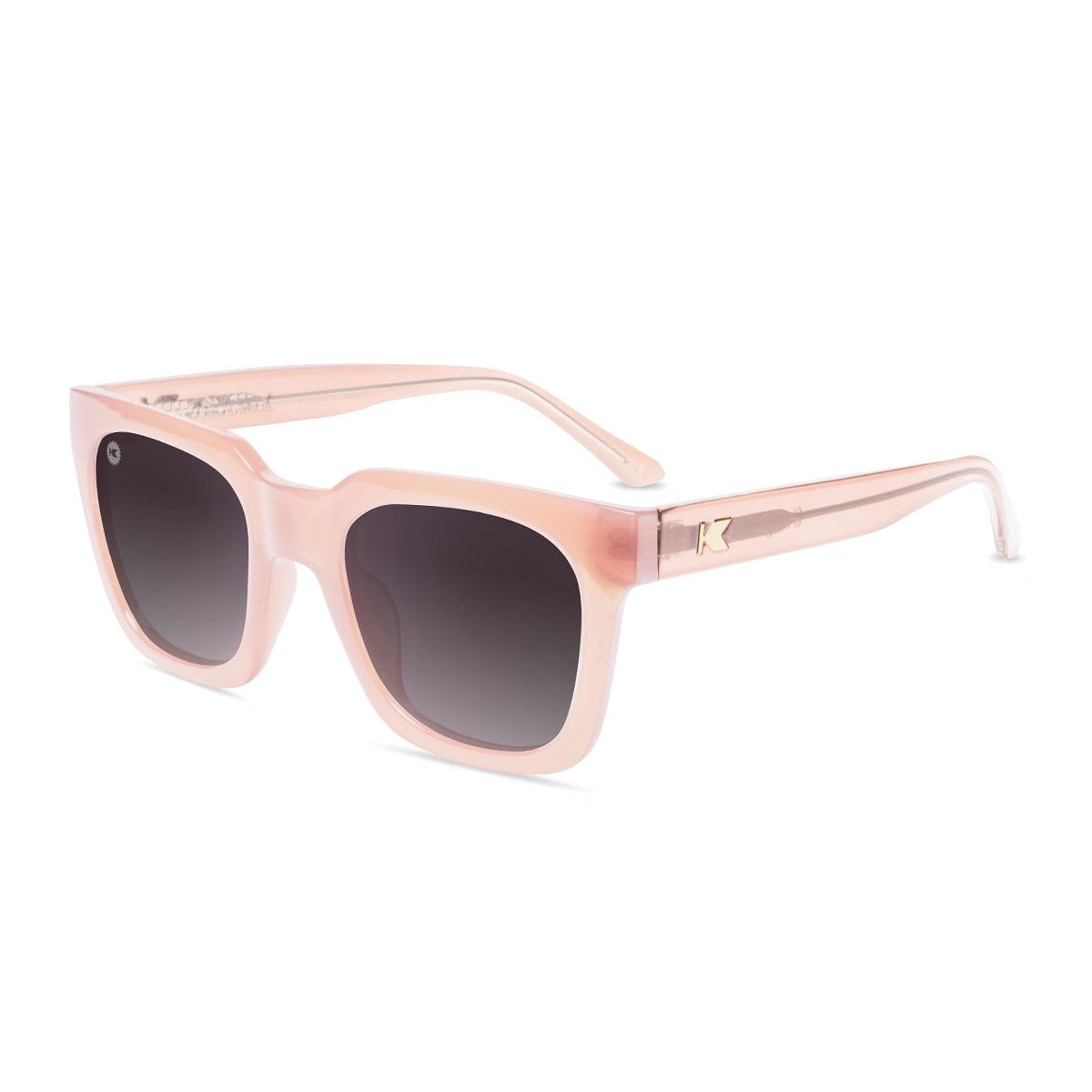 Sunglasses with Vintage Rose Frames and Polarized Smoke Gradient Lenses, Flyover