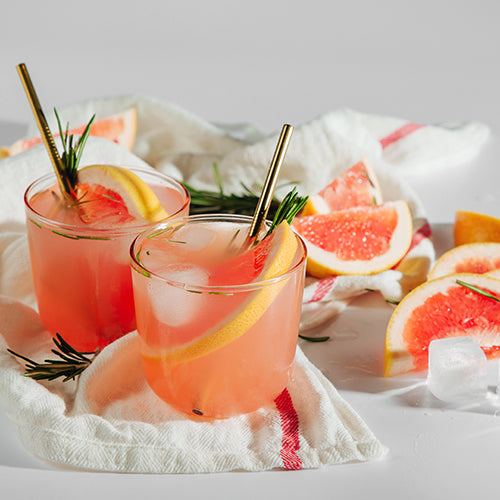 Refreshing grapefruit and rosemary mocktails