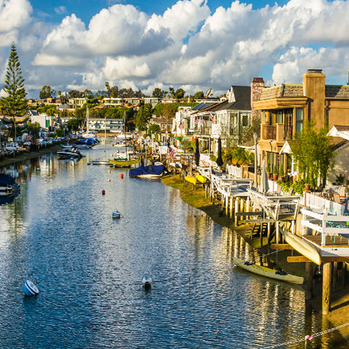The Grand Canal, on Balboa Island, in Newport Beach, California