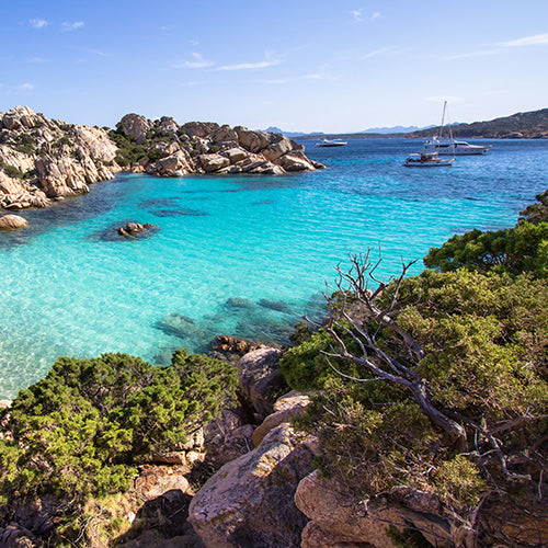 Beach of Cala Coticcio in Sardinia, Italy