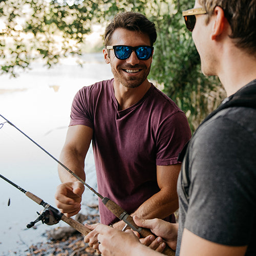 Guys with sunglasses fishing