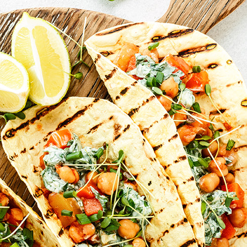Plant based chickpea tacos