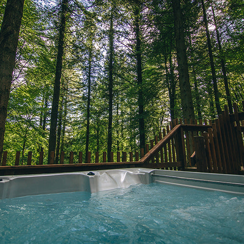 Outside hot tub