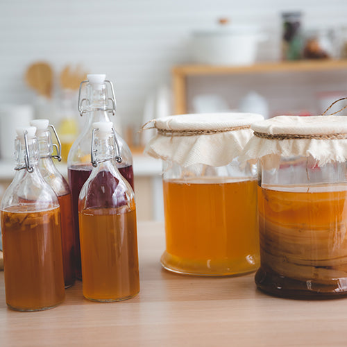 Fermented Beverages in Various Jars