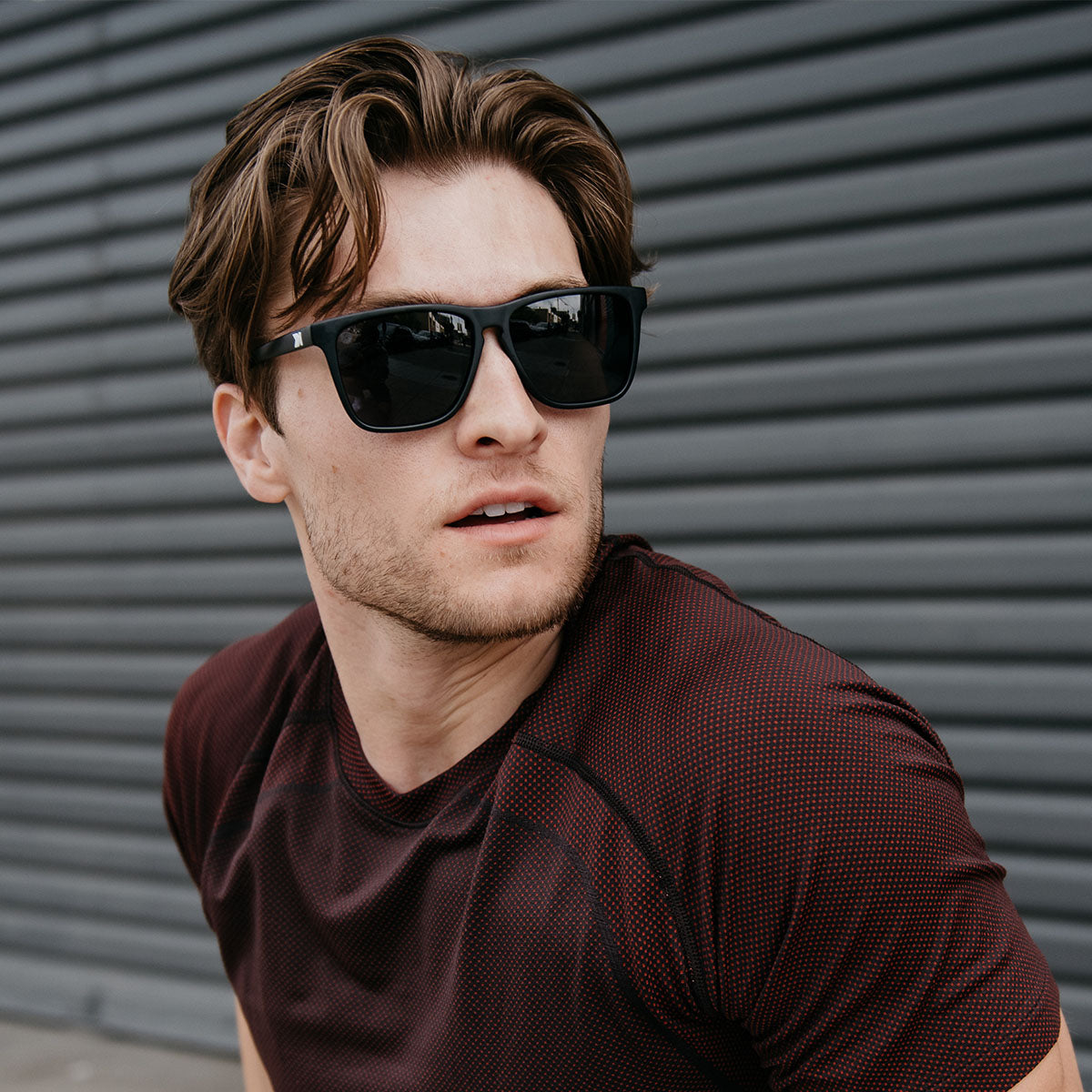 man wearing black sunglasses