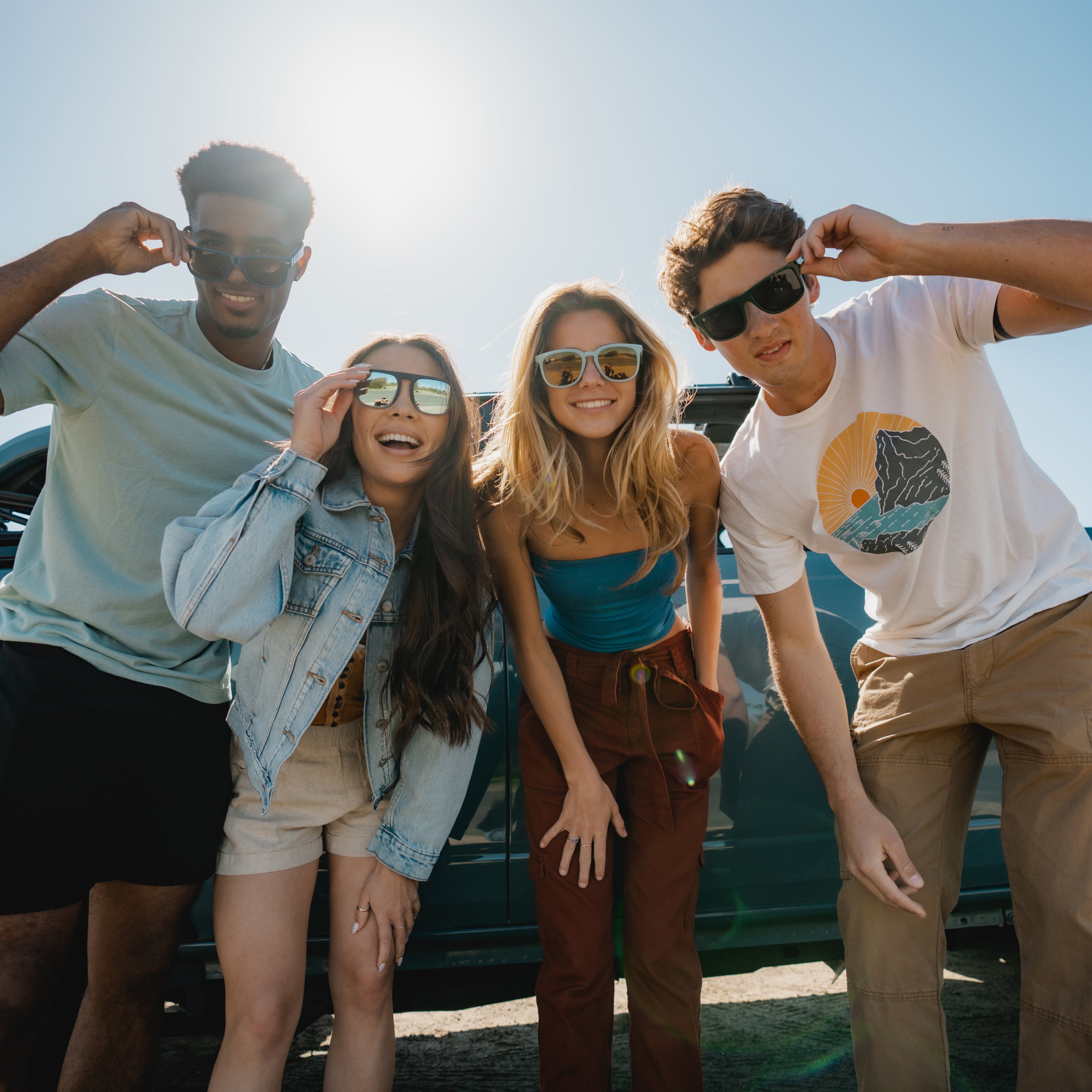 Group wearing Knockaround sunglasses