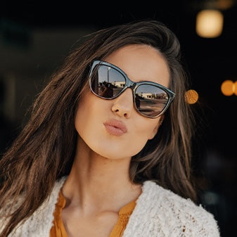 Woman wearing Deja Views sunglasses