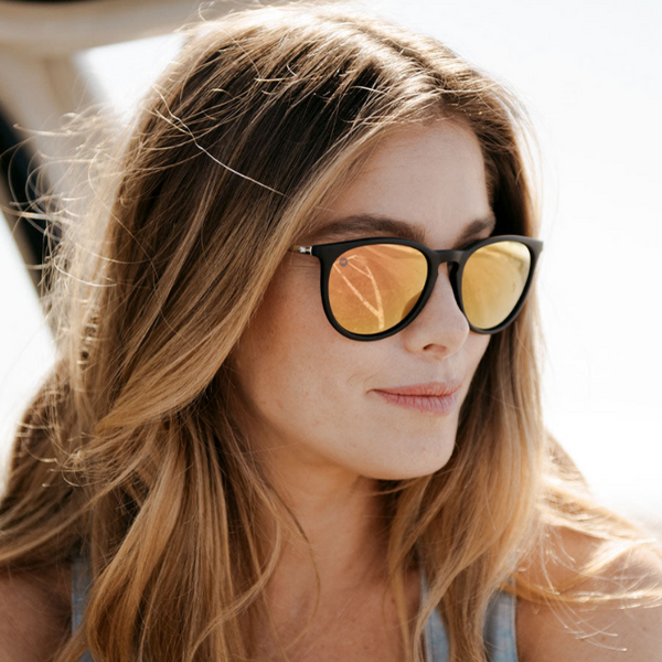 Woman wearing Black / Rose Mary Janes Sunglasses