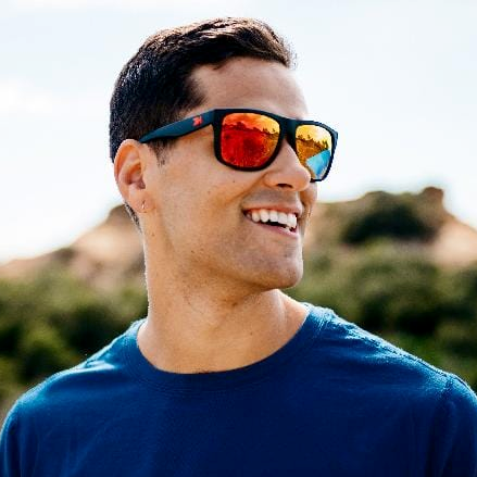 Man wearing Black And Red Sunglasses