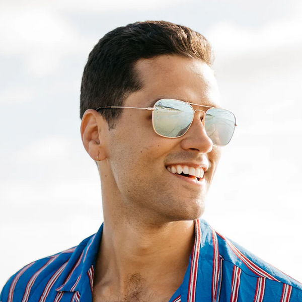 Man wearing Mount Evans Sunglasses