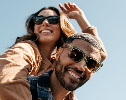 Man and Woman wearing Knockaround sunglasses