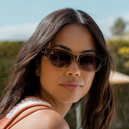 Woman wearing Junipers sunglasses for small faces