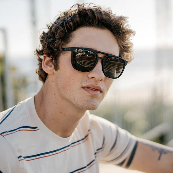 Man wearing Black on Black Brightsides Sunglasses