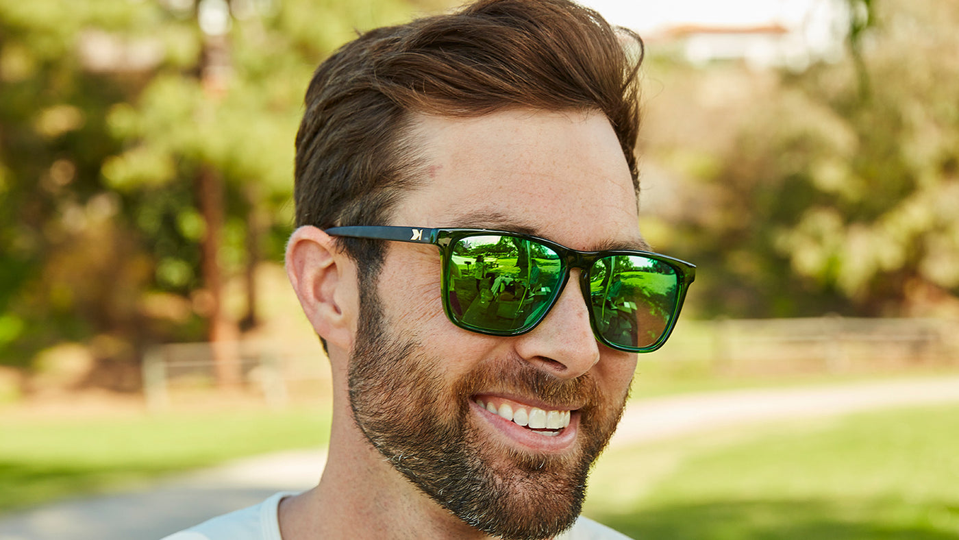 Man wearing 420 Somewhere Fast Lanes Sunglasses