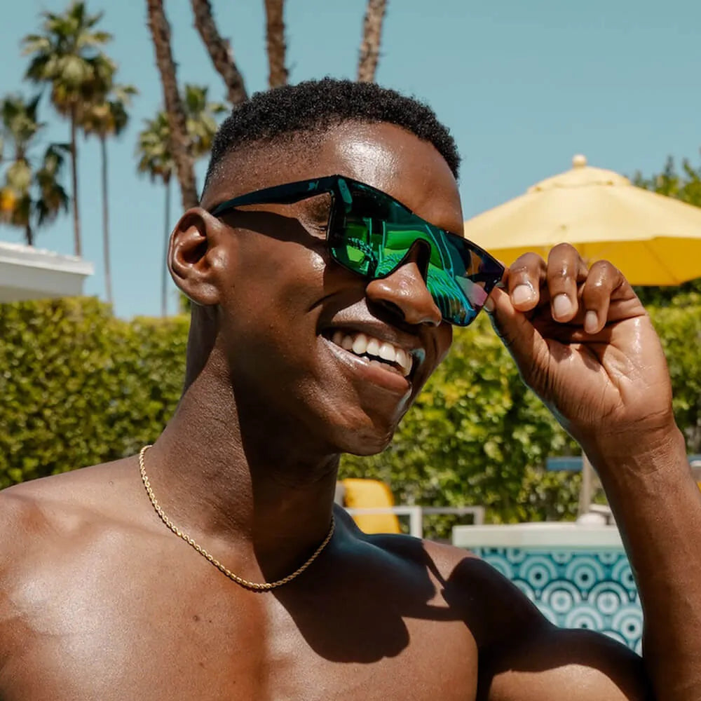 Man wearing Ibiza Afters sunglasses