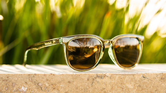 Lifestyle photo of Aged Sage / Amber Paso Robles Sunglasses