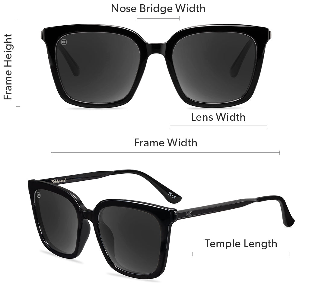 Belle Airs size guide. Frame Height: 54 mm. Frame Width: 145.4 mm. Lens Width: 54.5 mm. Nose Bridge Width: 20 mm. Temple Length: 150 mm. Head Size: Medium, Large. Face Shape: Round, Oval, Square, Heart, Diamond, Rectangle.
