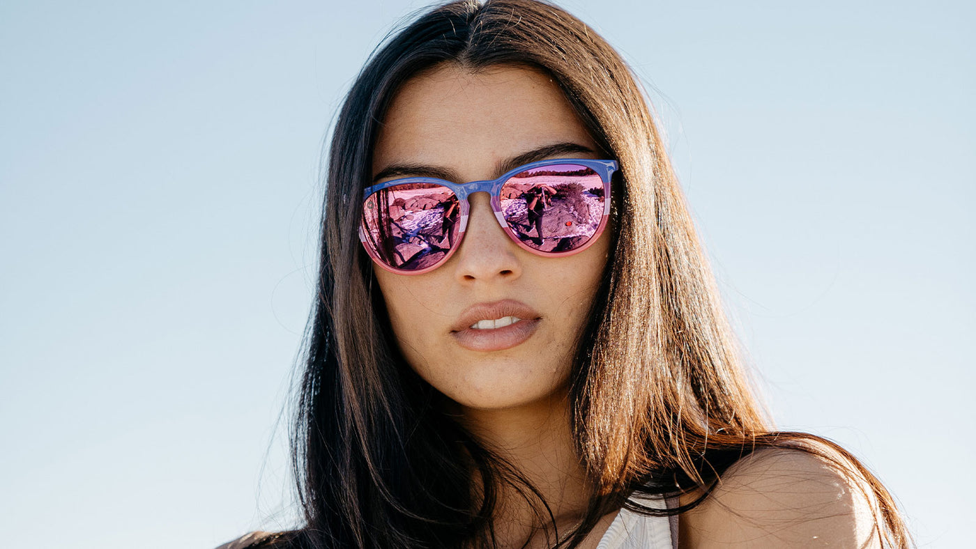 Sunglasses with Berry-inpired Frames and Polarized Fuchsia Lenses, Model