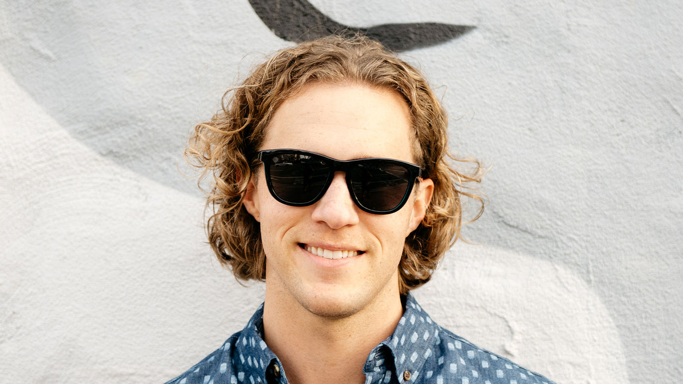 Man wearing black ocen premium sunglasses