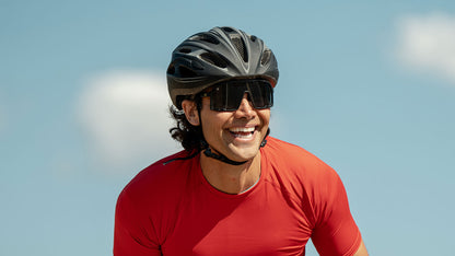 Sport Sunglasses with Black Frames and Black Smoke Lenses, Model