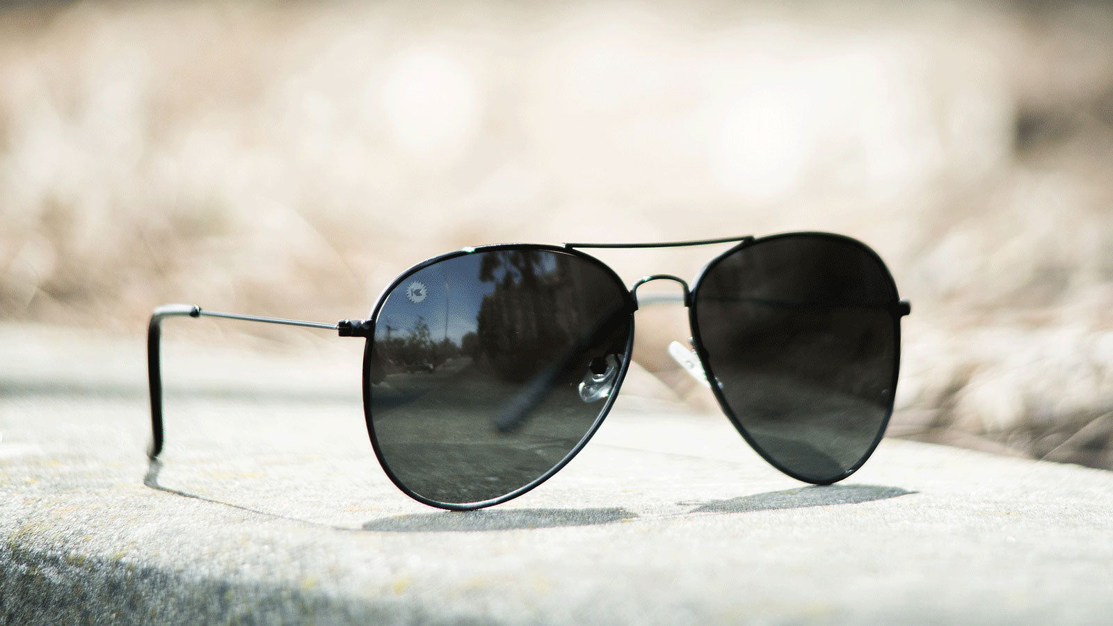 Black Aviator Sunglasses with Black Lenses | Knockaround