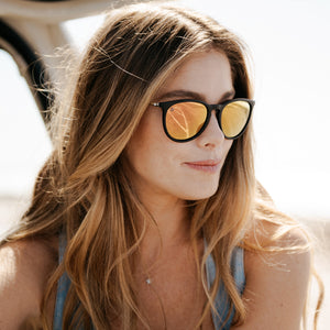 Women wearing Black / Rose Gold Mary Janes Sunglasses