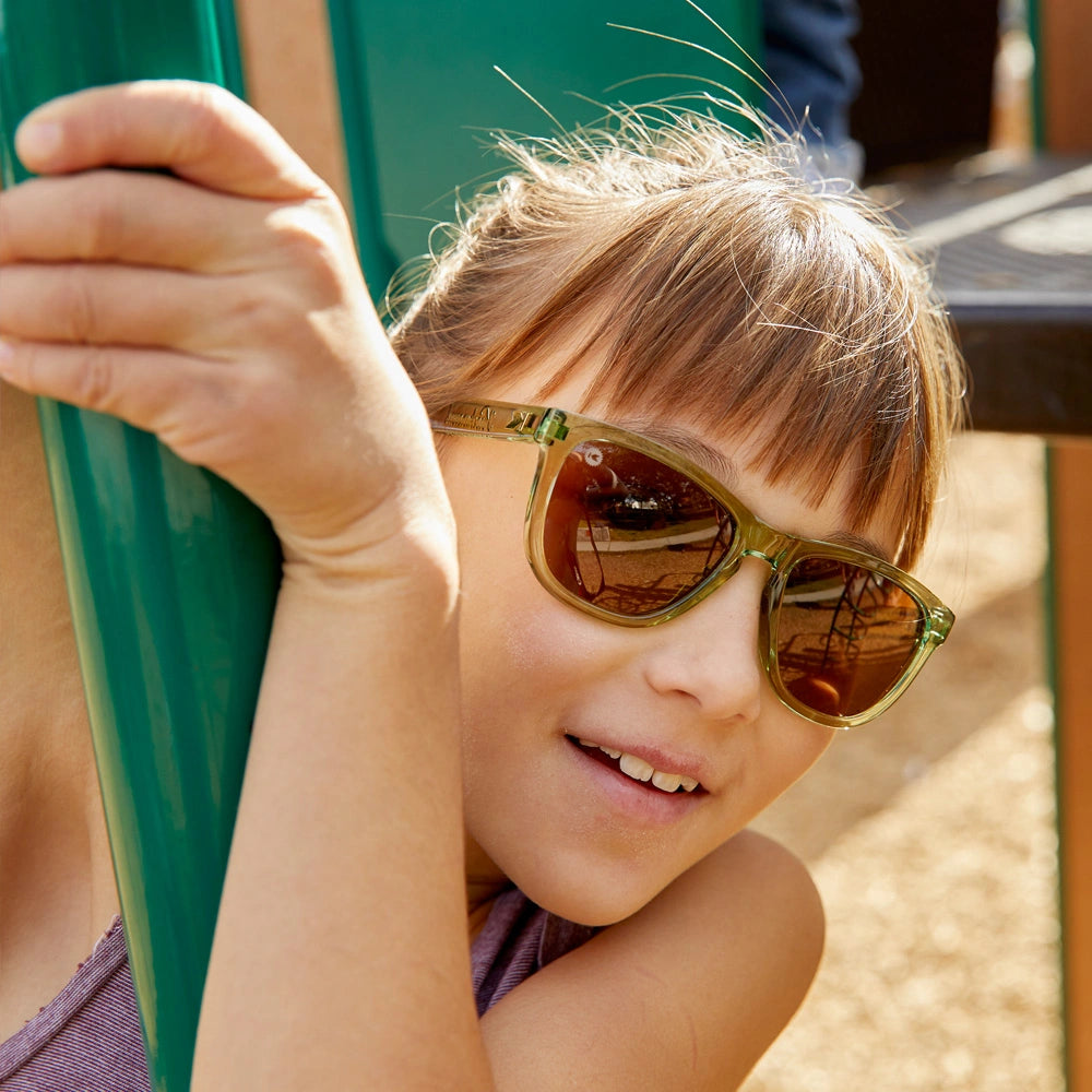 Girl wearing Aged Sage Kids Premiums Sunglasses