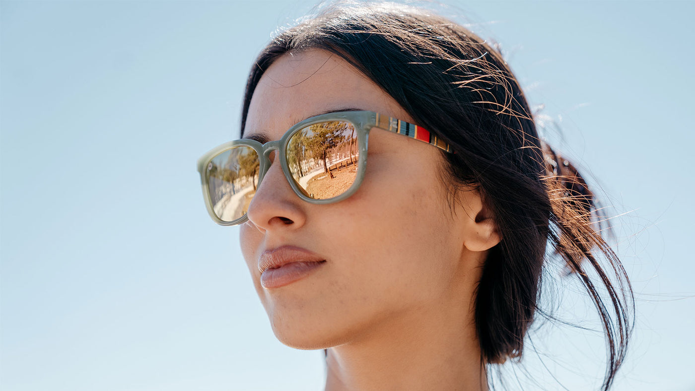 Sunglasses with Bunkhouse-inspired Frames and Polarized Rose Gold Lenses, Model