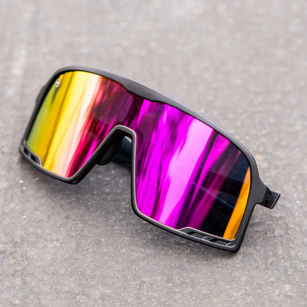 Lifestyle photo of Rainbow on Black Campeones Sunglasses