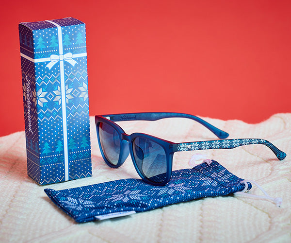 Fair Isle sunglasses photographed in a holiday setting