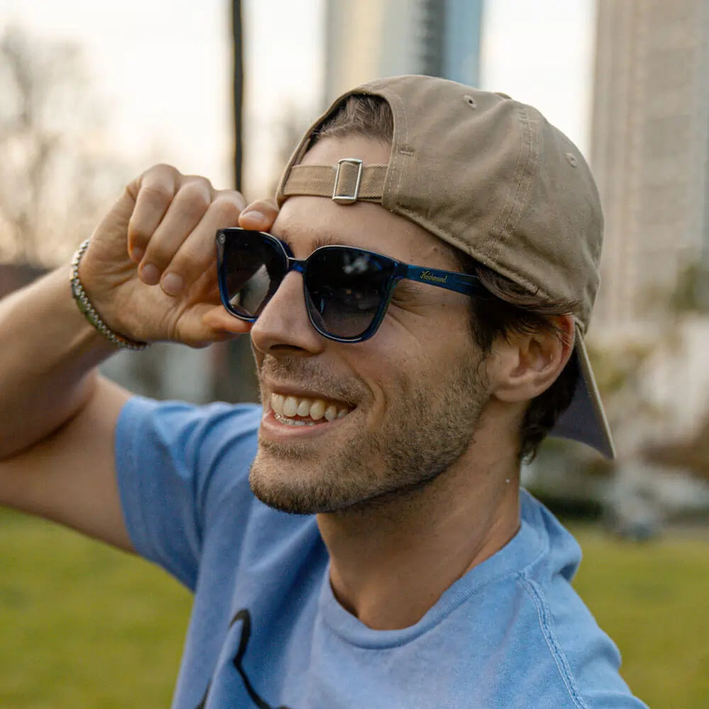 Man wearing Eclipse Cloud Catchers sunglasses