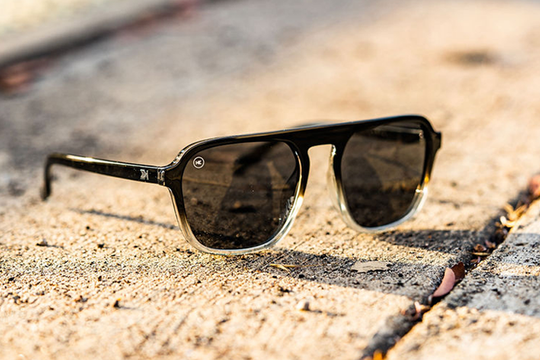 Sunglasses with Glossy Black Frames and Polarized Smoke Lenses, Lifestyle