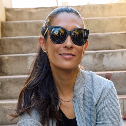 Women wearing Black on Black Deja Views Sunglasses