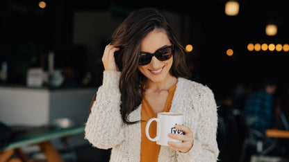 Women wearing Glossy Black & Blonde Tortoise Shell Fade Deja Views Sunglasses