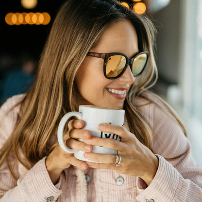 Women wearing Matte Tortoise Shell / Rose Gold Deja Views Sunglasses