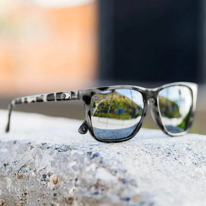 Lifestyle photo of Granite Tortoise Shell / Silver Smoke Fast Lanes Sunglasses