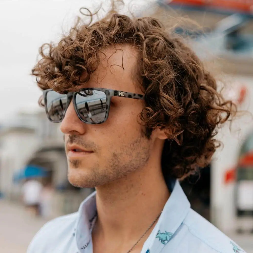Men wearing Granite Tortoise Shell / Silver Smoke Fast Lanes Sunglasses