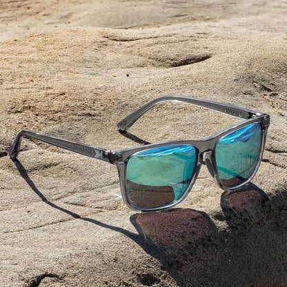 Lifestyle photo of Clear Grey / Aqua Fast Lanes Sport Sunglasses