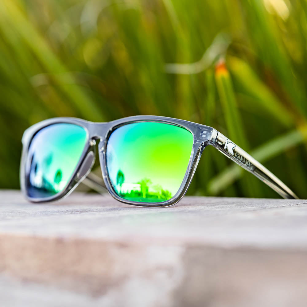 Lifestyle photo of Clear Grey / Green Moonshine Fast Lanes Sport Sunglasses