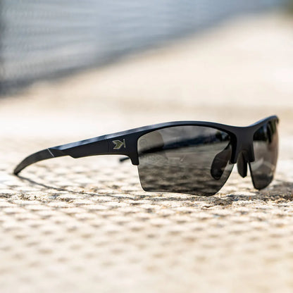 Lifestyle photo of Black on Black Flight Paths Sunglasses