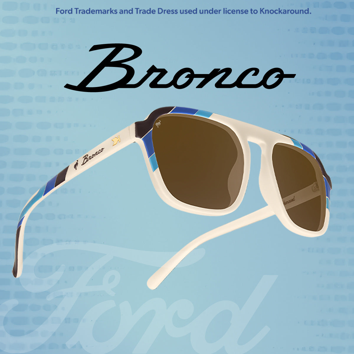 Trendy Retro Ford Bronco Polarized Sunglasses with Amber Lenses